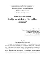 Referāts 'Individuālais darbs studiju kursā "Integrētās vadības sistēmas"', 1.