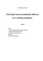 Referāts 'Psihologa loma konsultācijas laikā un ar to saistītās problēmas', 1.