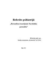 Referāts 'Personības traucējumi. Narcistiska personība', 1.