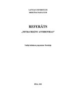 Konspekts 'Tetraciklīnu antibiotikas', 1.