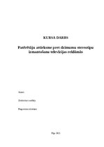 Referāts 'Patērētāju attieksme pret dzimumu stereotipu izmantošanu televīzijas reklāmās', 1.