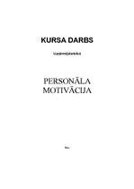 Referāts 'Personāla motivācija', 1.