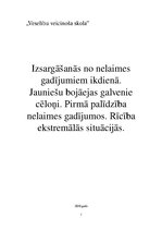Referāts 'Izsargāšanās no nelaimes gadījumiem ikdienā. Rīcība ekstremālās situācijās', 1.