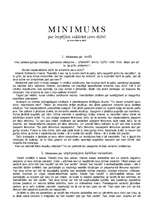 Konspekts 'Minimums - par iespējām sakārtot savu dzīvi', 1.