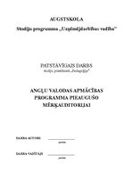 Konspekts 'Angļu valodas apmācības programma pieaugušo mērķauditorijai', 1.