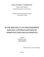 Konspekts 'Reklāma un tās loma ekonomikā', 1.