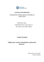 Paraugs 'Integrēta rotaļnodarbība ar dabaszinību dominanti', 1.