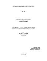 Konspekts 'Lēmumu analīzes metodes', 1.