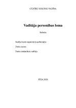 Referāts 'Vadītāja personības loma', 1.