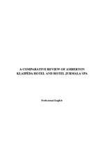 Konspekts 'A Comparative Review of Amberton Klaipėda Hotel and Hotel Jurmala Spa', 1.