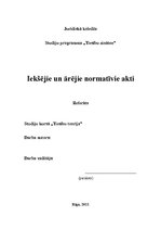 Referāts 'Iekšējie un ārējie normatīvie akti', 1.