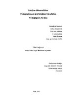 Konspekts 'Novērojums studiju kursā "Rūpju bērns skolā un ģimenē"', 1.