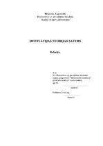 Referāts 'Motivācijas teorijas saturs', 1.