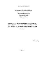 Referāts 'Biomasas pārstrādes uzņēmumu attīstības perspektīvas Latvijā', 1.
