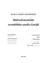 Referāts 'Makroekonomiskās nestabilitātes analīze Latvijā', 1.