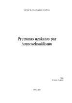 Referāts 'Pretrunas uzskatos par homoseksuālismu', 1.