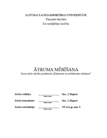 Referāts 'Ātruma mērīšana', 1.