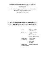 Referāts 'Klientu apkalpošanas prakses atskaite', 1.