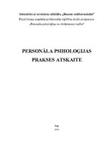 Prakses atskaite 'Personāla psiholoģijas prakses atskaite', 1.