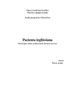 Prakses atskaite 'Pacienta izglītošanas plāns', 1.
