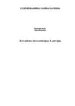 Referāts 'Ārvalstu investīcijas Latvijā', 1.