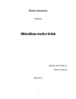 Referāts 'Mīlestības motīvi lirikā', 1.