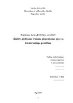 Referāts 'Limitēts pirkšanas lēmuma pieņemšanas process kā mārketinga problēma', 1.
