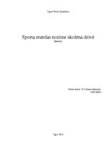 Referāts 'Sporta stundas nozīme skolēna dzīvē', 1.