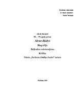 Konspekts '80.- 90.gadu proza. Aivars Kalve - biogrāfija un daiļrades raksturojums', 1.