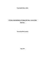 Referāts 'Ētikas kodeksa pārkāpumu analīze', 1.