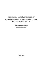 Konspekts 'Ekonomikas priekšmets', 1.