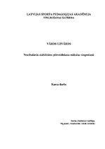 Referāts 'Vestibulārās stabilitātes pilnveidošana mākslas vingrošanā', 1.