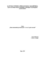 Eseja 'Mani emocionālie pārdzīvojumi 7, 14 un 21 gada vecumā', 1.