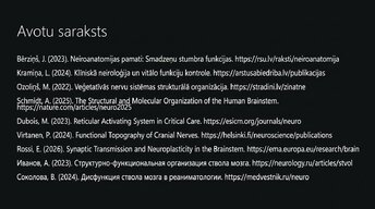 Prezentācija 'Smadzeņu stumbrs un nervu sistēmas organizācija', 14.
