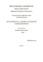 Referāts 'Alus darītavas "Aldaris" kvalitātes vadības metodes', 1.