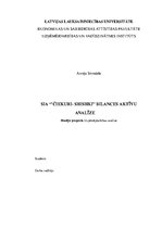 Referāts 'Studiju projekts - aktīvu analīze', 1.