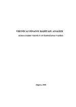 Referāts 'Viesnīcas finanšu rādītāju analīze', 1.