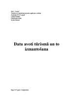 Konspekts 'Datu avoti tūrismā un to izmantošana', 1.