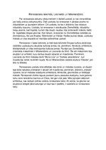 Eseja 'Pārspriedums par renesanses laikmetu, Leonardo un Mikelandželo', 1.