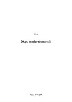 Konspekts '20.gadsimta modernisma stili', 1.