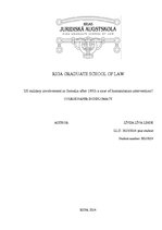 Referāts 'United States Military Involvement in Somalia after 1992', 1.