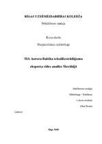 Referāts 'SIA "Aurora Baltika" tekstilizstrādājumu eksporta vides analīze Slovākijā', 1.