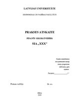 Prakses atskaite 'Prakses atskaite finanšu grāmatvedībā', 1.