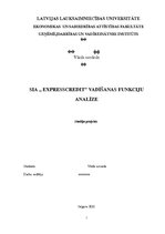 Referāts 'SIA "ExpressCredit" vadīšanas funkciju analīze', 1.
