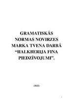 Referāts 'Gramatiskās normas novirzes Marka Tvena darbā', 1.