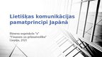 Prezentācija 'Lietišķas komunikācijas pamatprincipi Japānā', 1.