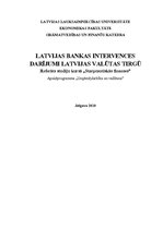 Referāts 'Latvijas Bankas intervences darījumi Latvijas valūtas tirgū', 1.