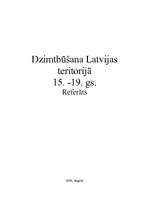 Referāts 'Dzimtbūšana Latvijas teritorijā 15. - 19.gadsimtā', 1.