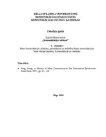 Konspekts 'Masu komunikācija: jēdziens, pirmsākumi un attīstība. Masu komunikācijas loma nā', 1.