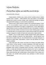 Konspekts 'J.Maļicka "Piederības izjūta un mācību motivācija"', 1.